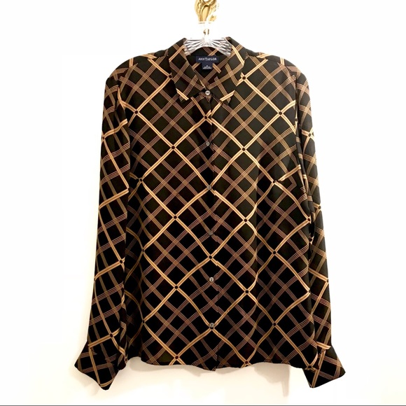 ANN TAYLOR 100% Silk Button Down Work Blouse - Picture 3 of 8